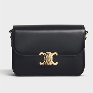 classique triomphe bag in shiny calfskin black